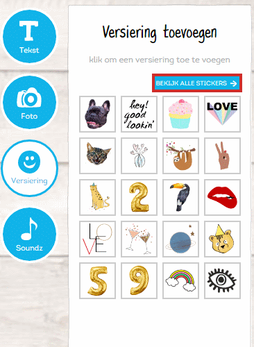 Stickers bekijken
